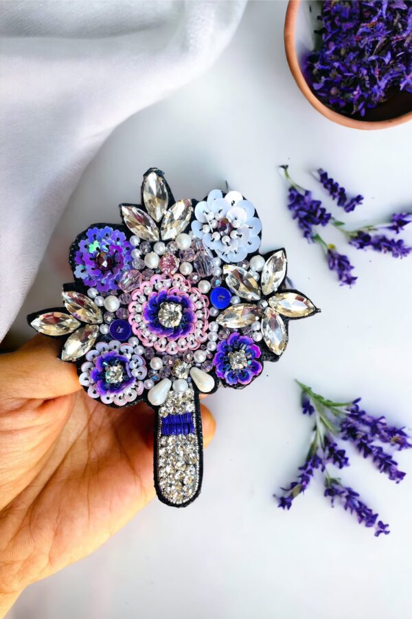 Lavender bouquet brooch