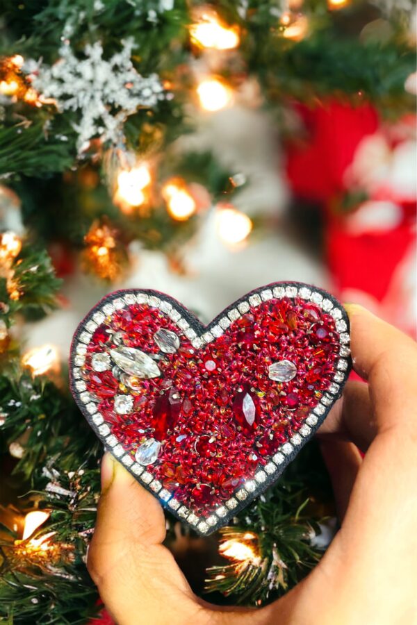 Red heart brooch