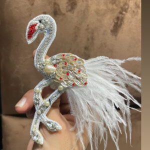 White flamingo Brooch