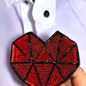 Red heart Brooch
