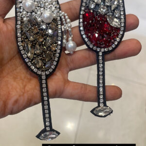 Wine glass brooch set