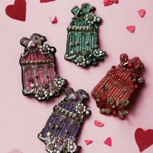 Bird over Cage brooch