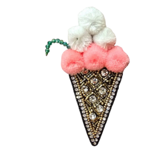 Ice cream brooch (Pom Pom)