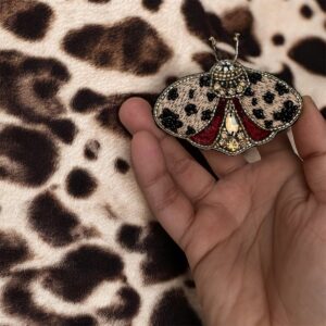 Bug brooch (leopard embroidery)