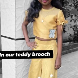 Real client picture with Teddy brooch