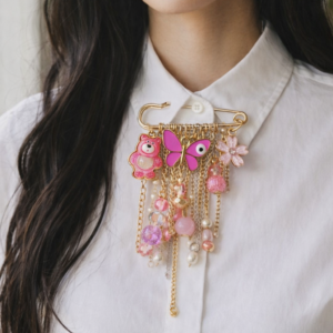 safety pin BROOCH(TEDDY CHARM)