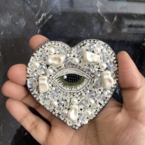 Pearl heart brooch